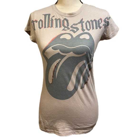 the Rolling Stones Tops - The Rolling Stones Gray Graphic Band Tee